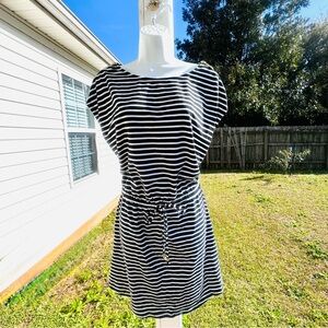 NWT MICHAEL Michael Kors  Black and White Striped Dress